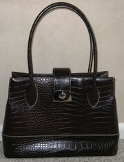 Brown 'Mock Croc' handbag, Unused